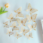 Close-up view of hollow butterfly paper wall decor