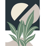 Abstract geometric sun wall art with botanical patterns for modern interiors.