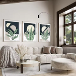 Boho green leaf canvas prints featuring minimalist nature-inspired artwork.