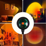 LED sunset night light enhancing the atmosphere of a modern living room