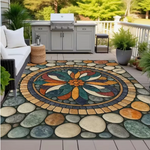 Decorative soft indoor rug suitable for living rooms, bedrooms, and hallways.