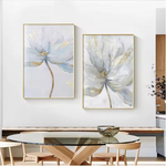 Abstract Nordic flower canvas print for modern and minimalist home decor.